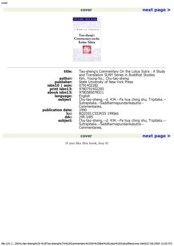 Tao-Sheng’s Commentary on the Lotus Sutra: A Study and Translation