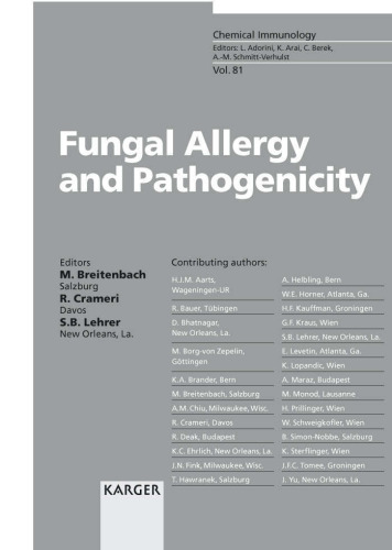 Fungal Allergy and Pathogenicity (Chemical Immunology and Allergy)