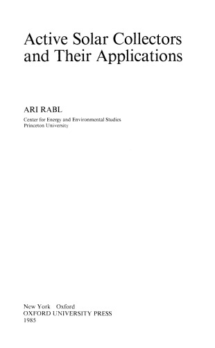 Active Solar Collectors and Their Applications
