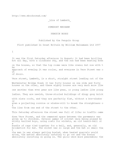 Liza of Lambeth (Penguin Twentieth-Century Classics)