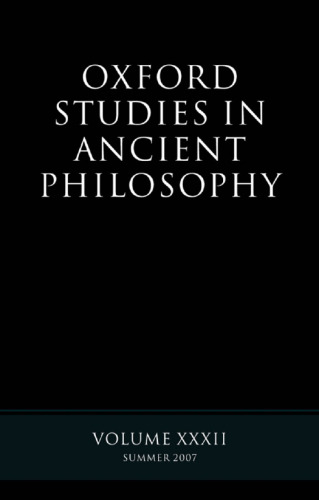 Oxford Studies in Ancient Philosophy XXXII