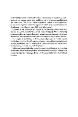 Dynamics and Control of Distributed Systems