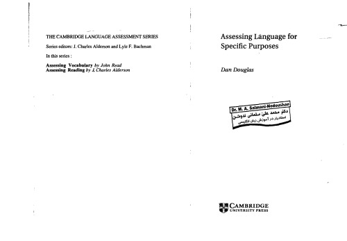 Assessing Languages for Specific Purposes (Cambridge Language Assessment)