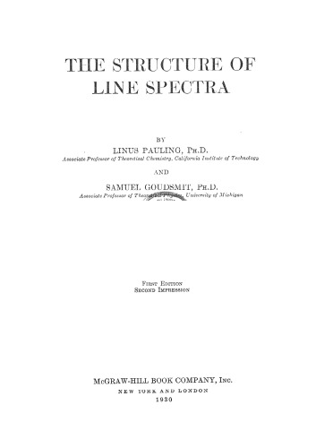 The Strucutre of Line Spectra