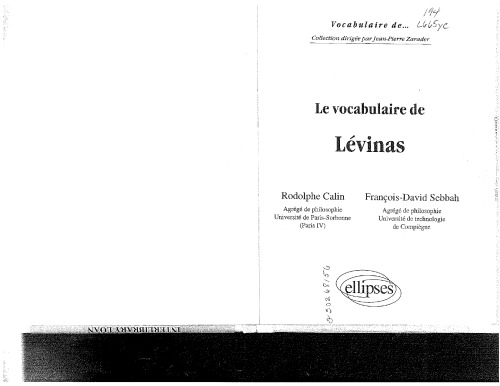 Le vocabulaire de Levinas