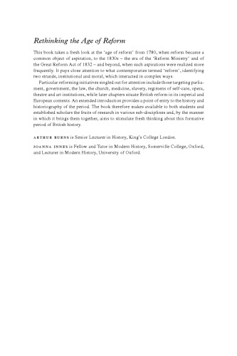 Rethinking the Age of Reform: Britain 1780-1850 (Past and Present Publications)