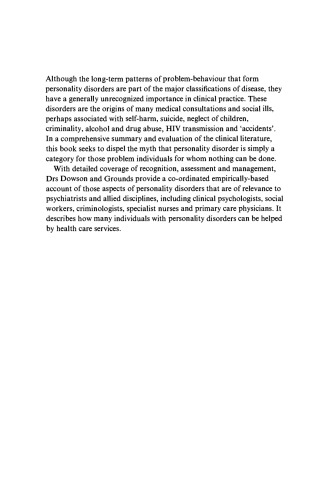 Personality Disorders: Recognition and Clinical Management