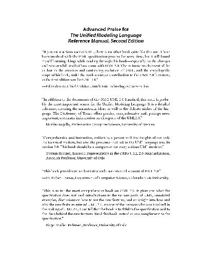 The unified modeling language reference manual