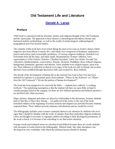 Old Testament life and literature