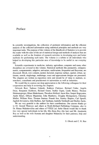 Handbook of Statistics 13: Design and Analysis of Experiments