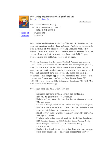 Developing applications with Java and UML
