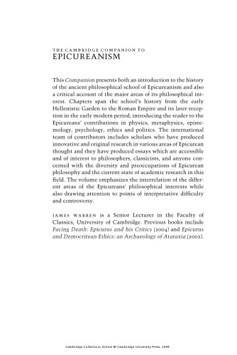 The Cambridge Companion to Epicureanism (Cambridge Companions to Philosophy)