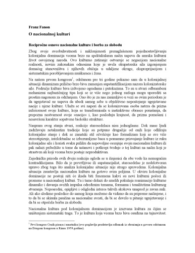 O nacionalnoj kulturi