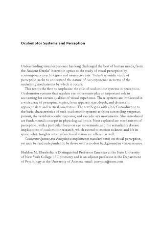 Oculomotor Systems and Perception