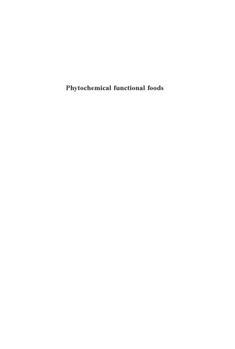 Phytochemical Functional Foods (Woodhead Publishing in Food Science and Technology)