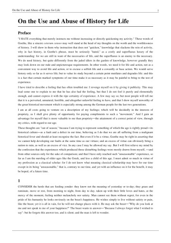 The Use and Abuse of History