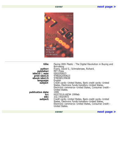 Paying With Plastic: The Digital Revolution in Buying and Borrowing