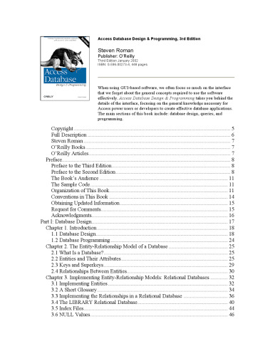 Access database design and programming