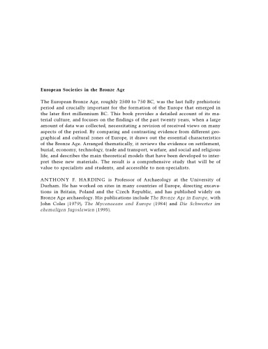 European Societies in the Bronze Age (Cambridge World Archaeology)