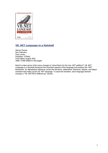 VB.NET language in a nutshell: a desktop quick reference