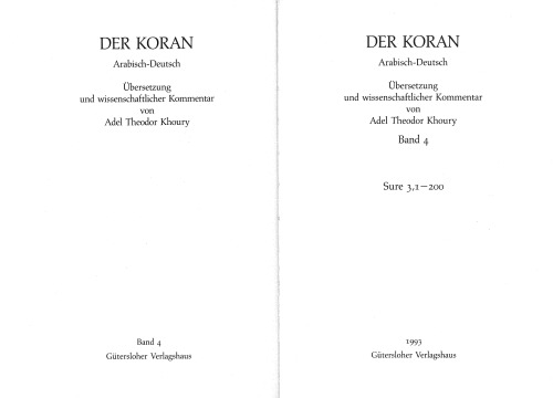 Der Koran,  Bd.4, Sure 3,1-200