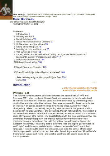Moral Dilemmas: and other topics in moral philosophy