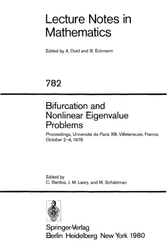 Bifurcation and nonlinear eigenvalue problems