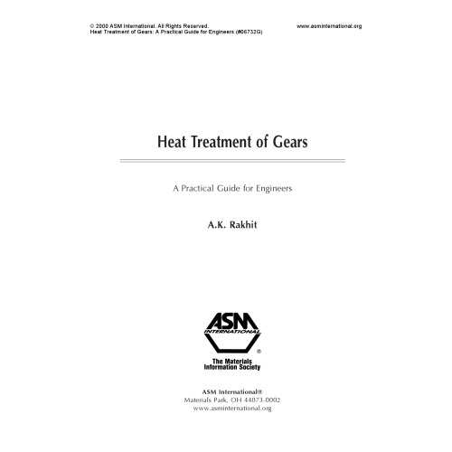 Heat Treatment of Gears: A Practical Guide for Engineers (06732G)