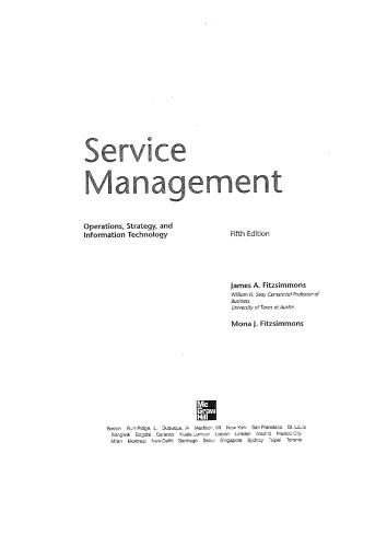 Service Management: Operations, Strategy, Information Technology - 5th International Edition