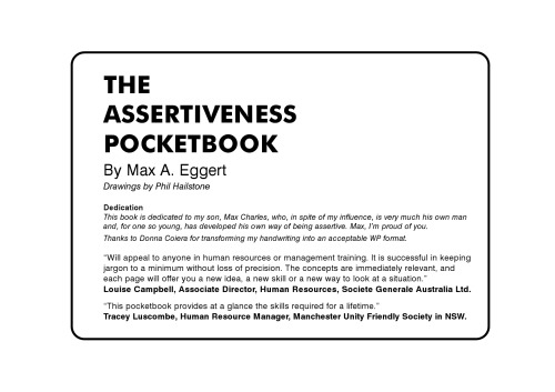 The Assertiveness Pocketbook (Management Pocket Book Series)