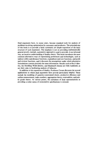 Duality and Modern Economics