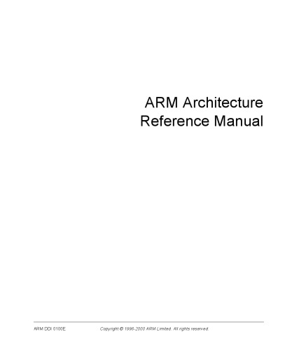 ARM Architecture Reference Manual