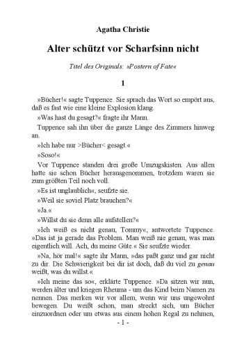 Alter schützt vor Scharfsinn nicht