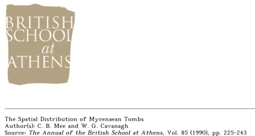 The Spatial Distribution of Mycenaean Tombs