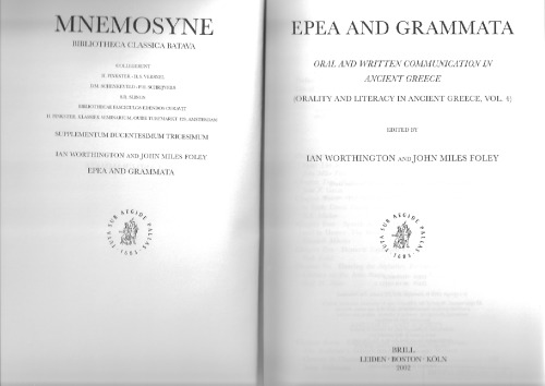 Epea and grammata : oral and written communication in Ancient Greece