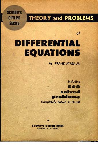 Theory and problems of differential equations