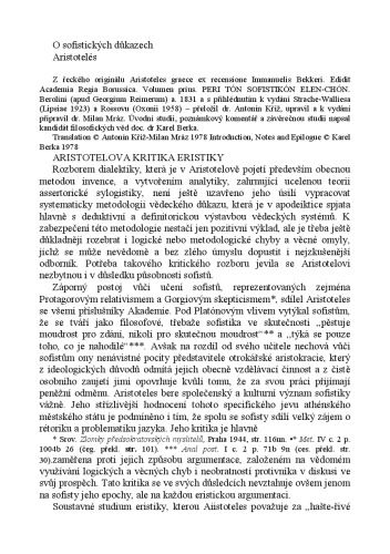 O sofistickych dukazech