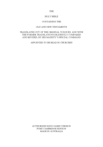 Holy Bible - Pure Cambridge Edition