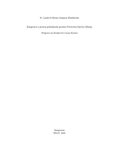 Rasprava o pravoj pobožnosti prema Djevici Mariji