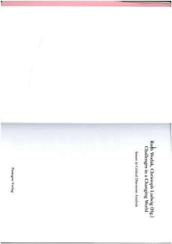 Challenges in a Changing World: Issues in Critical Discourse Analysis