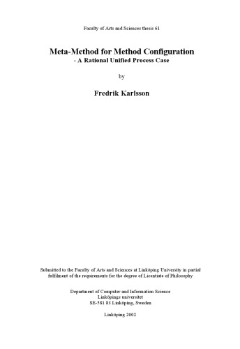 Meta - method for method configuration : a rational unified process case