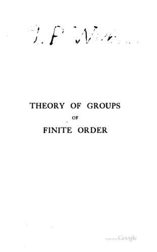 Theory of Groups of Finite Order, 2nd ed.