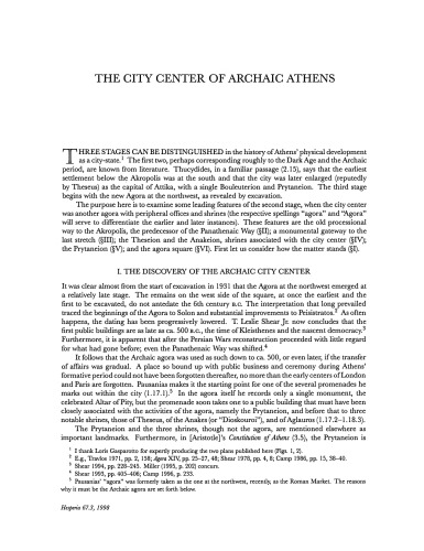 The City Center of Archaic Athens