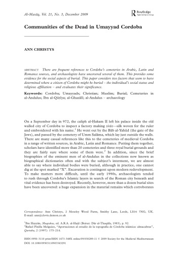 Al-Masaq - Islam and the Medieval Mediterranean (Volume 21 Issue 3 2009)