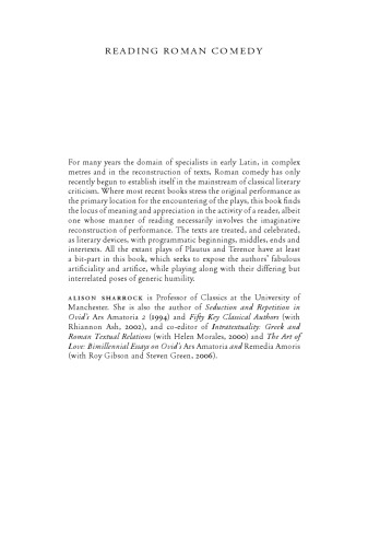 Reading Roman Comedy: Poetics and Playfulness in Plautus and Terence (The W.B. Stanford Memorial Lectures)