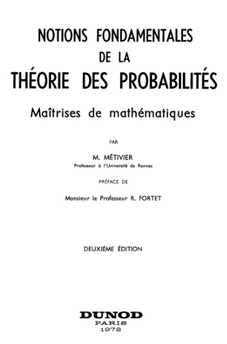 Notions fondamentales de la théorie des probabilités - 2e édition