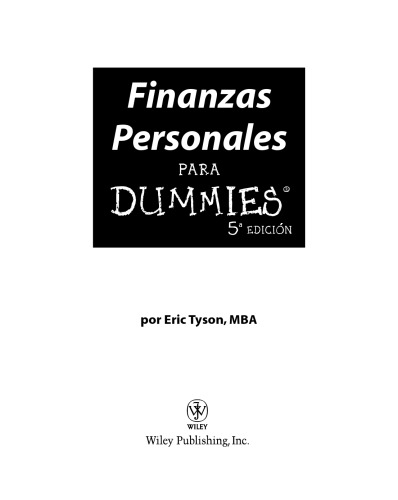 Finanzas Personales Para Dummies