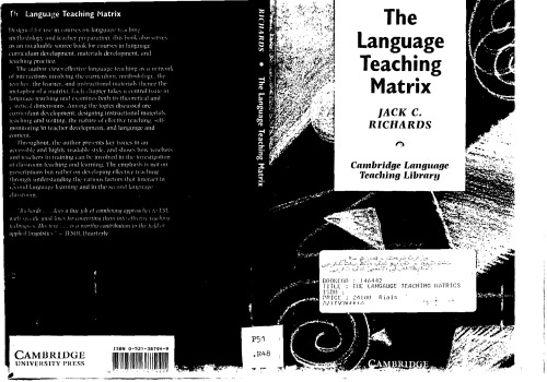 The Language Teaching Matrix: Curriculum, Methodology, and Materials