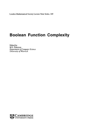 Boolean Function Complexity