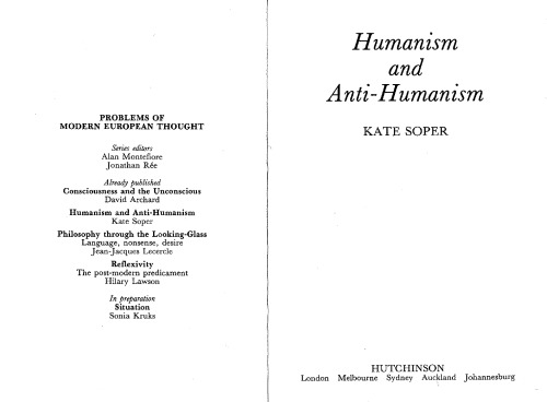 Humanism and Anti-Humanism